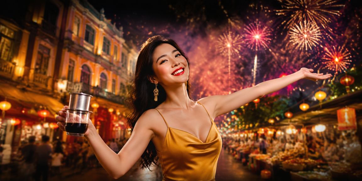 Người dùng tại Hà Nội thưởng thức cà phê và kiểm tra chương trình tiền thưởng VIP trên điện thoại