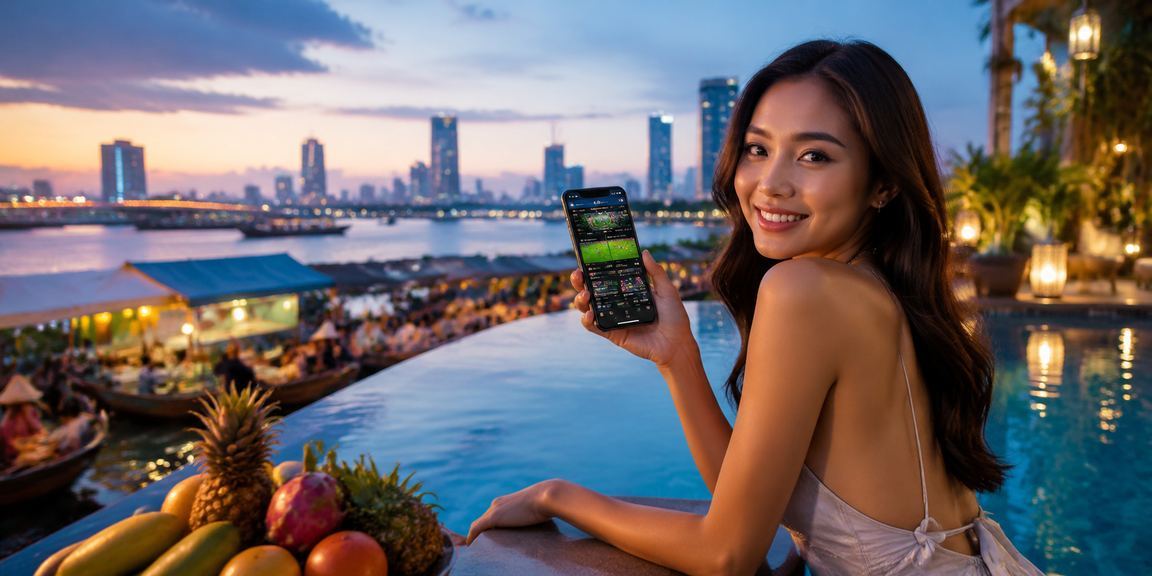 Người dùng tại Sài Gòn theo dõi cá cược thể thao trực tuyến với giao diện hiện đại